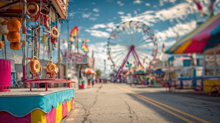 Carnival games booths colorful fairground
