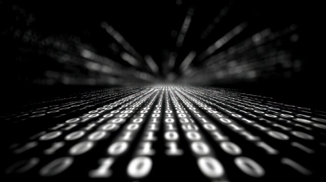 Binary code perspective digital background