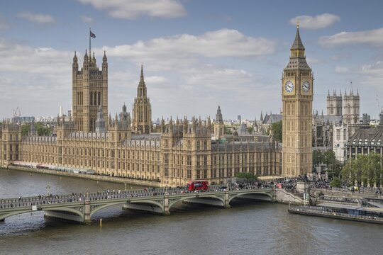 Thames, Houses of Parliament, Big Ben, Palace of Westminster, London, England, Great Britain