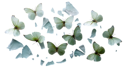 green leaves on white background