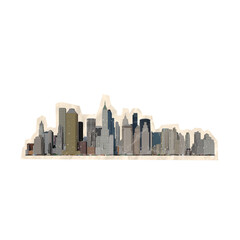 scrapbook cutout of new york city skyline