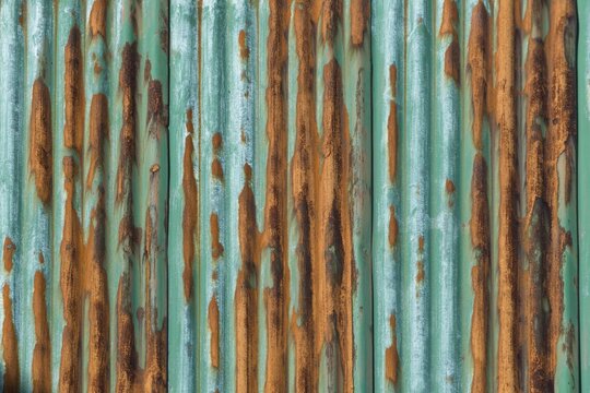 Rusty, green-painted corrugated iron wall, Faroe Islands, Faroe Islands, Denmark