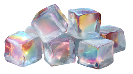 colorful ice cubes