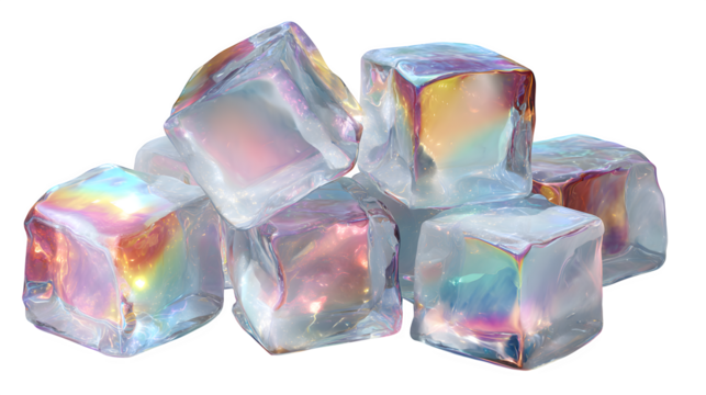 colorful ice cubes
