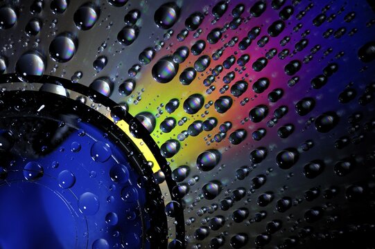 Blanc CD covered with water drops