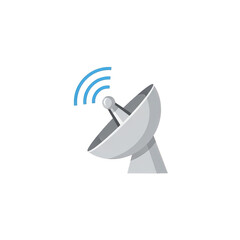 Satellite Dish Transmitting Signal Illustration receiver isolated data service icon internet satellite wave antenna wireless connectivity radio transmission television