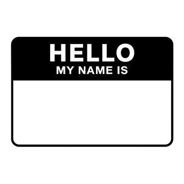 Hello my name is badge template blank label tag illustration