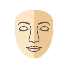 Simple Illustration of a Mask background face profile outline theater split simple closed mask person tragedy icon abstract creative eyes