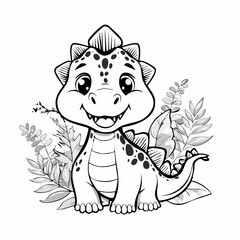 Baby Dinosaur vector. Baby Dinosaur Stock Illustrations on white background.