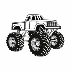 Monster Truck Image vector. Monster Truck Show Stock Illustrations on white background.
