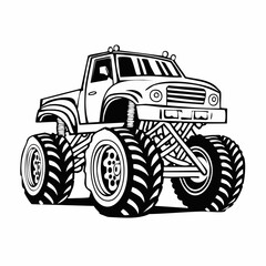 Monster Truck Image vector. Monster Truck Show Stock Illustrations on white background.