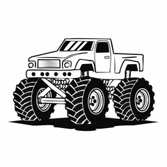 Monster Truck Image vector. Monster Truck Show Stock Illustrations on white background.