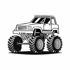 Monster Truck Image vector. Monster Truck Show Stock Illustrations on white background.