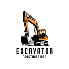Naklejka premium excavator construction simple design 