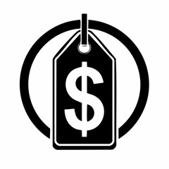 Product dollar price tag Image vector isolated on white background.