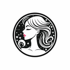 Feminine woman beauty logo design template vector on white background.