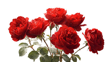 Dewy red roses a beautiful bouquet of flowers