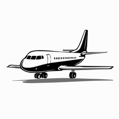 Turboprop transport aircraft image vector isolated on white background.