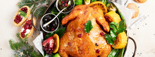 Elegant table setting for a festive meal. Christmas dinner.
