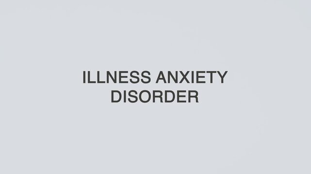 Illness anxiety disorder word diagnosed with a stethoscope held in hand on a white background, illustrating mental health concern, medical evaluation, healthcare concept, and awareness