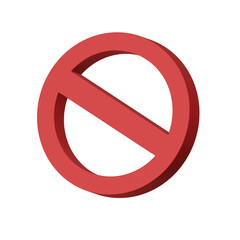 3d render of a forbidden sign not allowed
