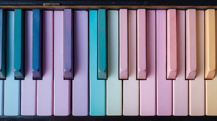 Fototapeta premium Colorful pastel piano keyboard