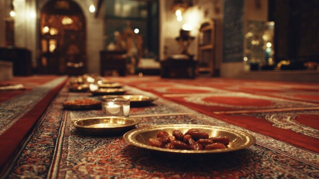 Dates on plates in religious setting