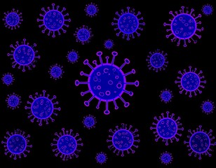Microscopic invaders: Visual representation of viral cells under ultraviolet light