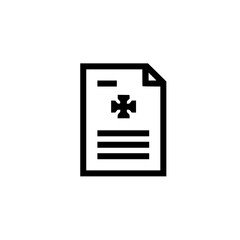 Fototapeta premium Document icon featuring a plus sign symbol for adding files or positive medical documentation