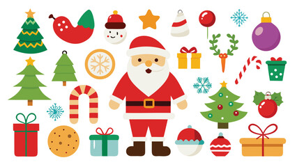 Fototapeta premium Collection of Christmas and Winter Holiday Icons and Graphic Elements for Design