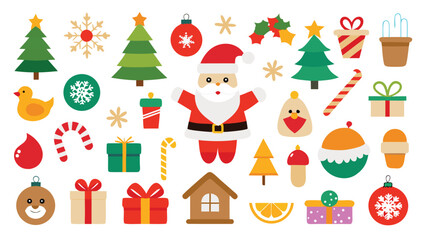 Festive Christmas Icons and Holiday Elements for Graphic Design Projects