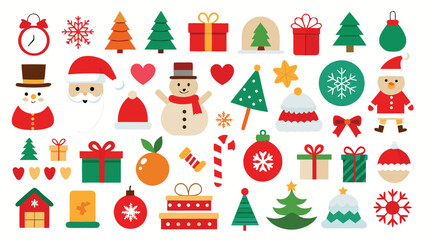 Festive Christmas Icons and Holiday Elements for Graphic Design Projects