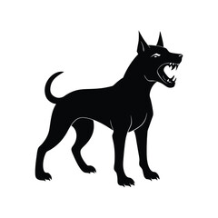 Violent dog vector silhouette