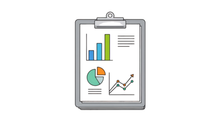 Business Report on Clipboard with Charts and Graphs business report clipboard chart graph bar pie line