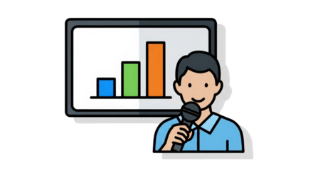 Business Presentation with Bar Graph presentation business graph chart data analysis information report meeting conference speaker