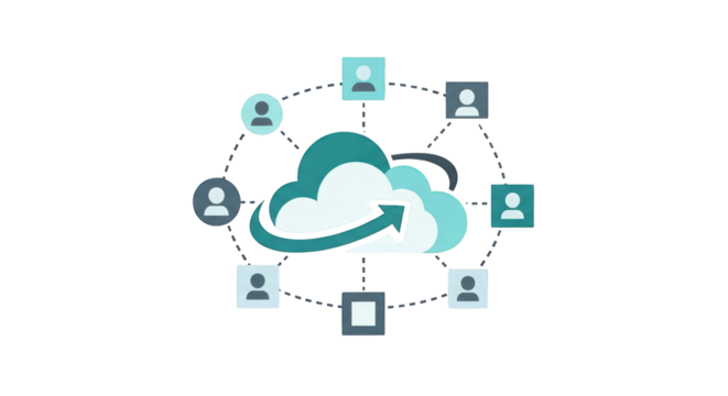 Cloud Computing Network Connection Concept Illustration cloud computing network connection data technology internet online digital storage