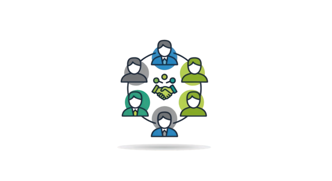 Corporate Team Collaboration and Networking Icon icon symbol vector illustration graphic design network connection people team