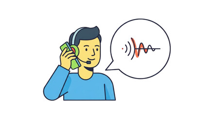 Customer Service Representative with Headset customer service support help assistance call center phone headset communication talking