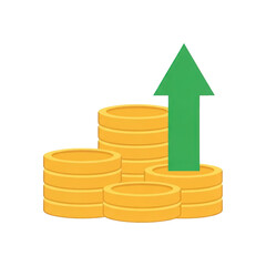 Financial Growth with Increasing Coins money coins finance investment growth profit success business wealth currency savings