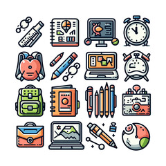 set of Back to School icons
