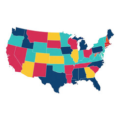 Visually impactful infographic map of the United States displaying diverse data categories across individual states, highlighting regional variations and trends.