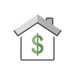 Obraz premium House Icon with Dollar Sign house home dollar money finance investment real estate property mortgage loan