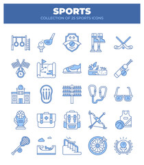 Collection of 25 Sports Icons.  A Visual Guide to Various Sports and Activities