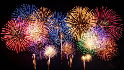 Fuegos artificiales, en una noche cerrada