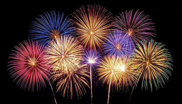 Fuegos artificiales, en una noche cerrada