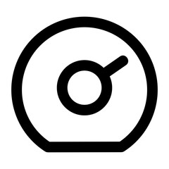Simple Speedometer Icon: Black and White Circular Gauge