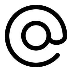 Bold Black At Symbol Email Icon Graphic