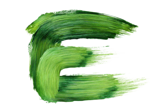 Dynamic green brushstroke art digital creation abstract style