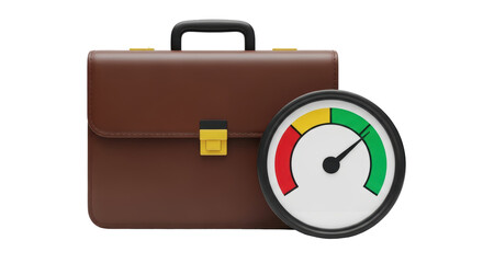Isolated Briefcase with Speedometer