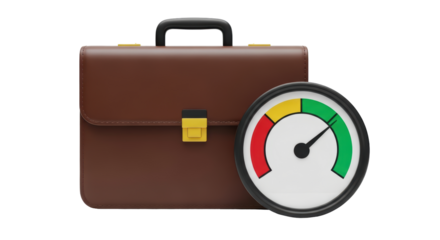 Isolated Briefcase with Speedometer